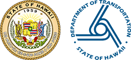State of Hawaii & Department of Transportation logos.